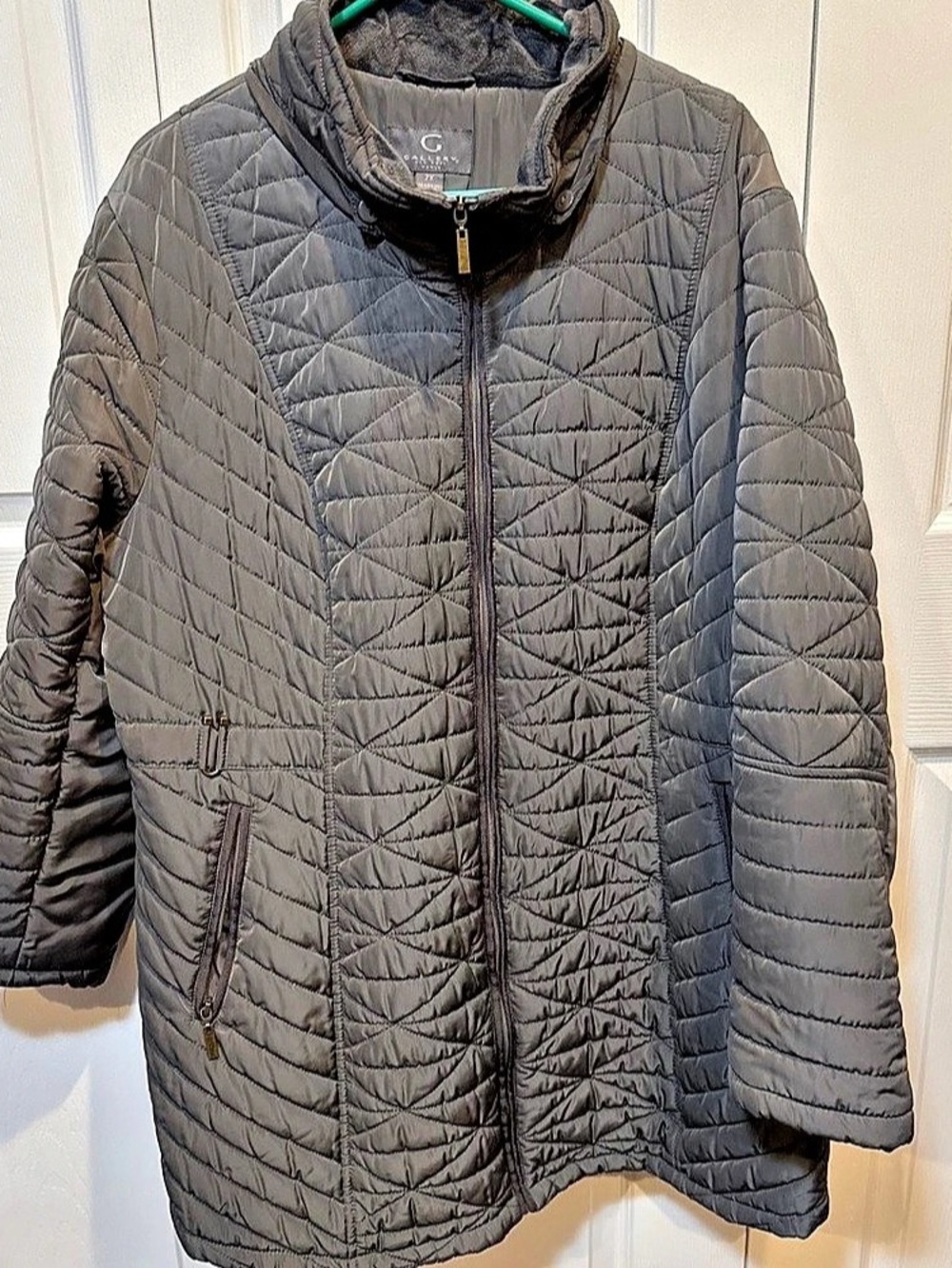Gallery Quilted Puffer Jacket in Gray Size 2X Like New